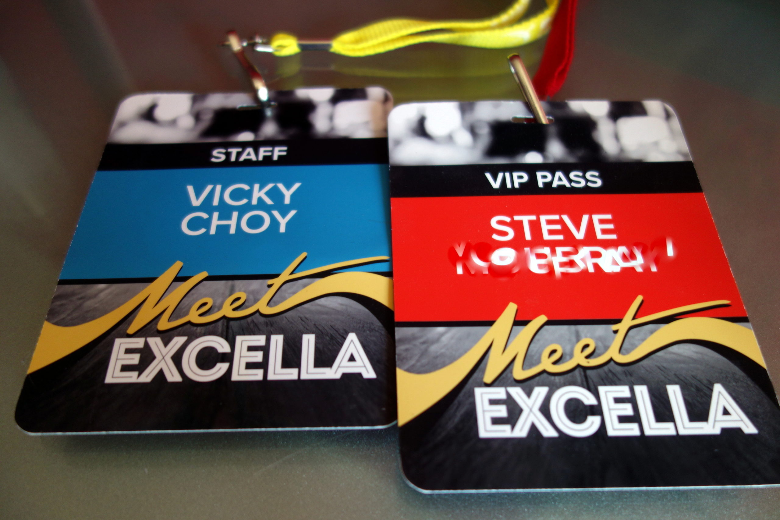 rock concert inspired name badges corporate event